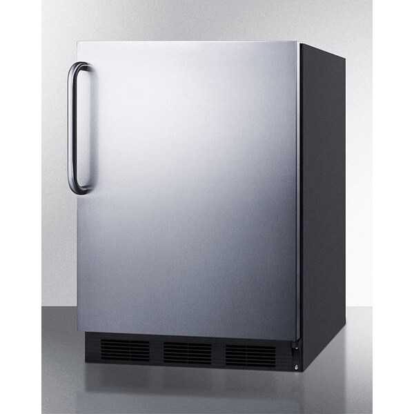 Summit-Refrigerator-Freezer, ADA Compliant, Built-In Undercounter, S/S Door, Black